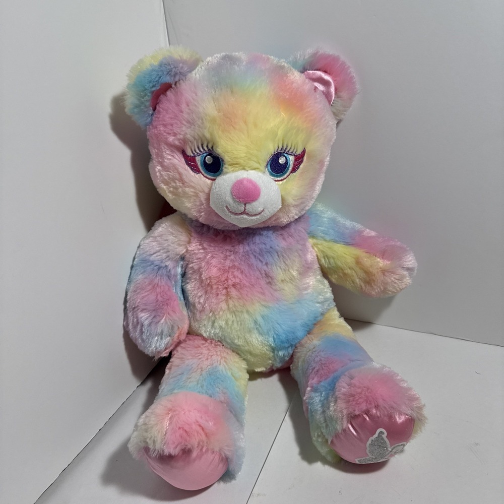 Build A Bear Workshop Fairy Friend Bear Rainbow Tie Dye Plush Wings Butterfly